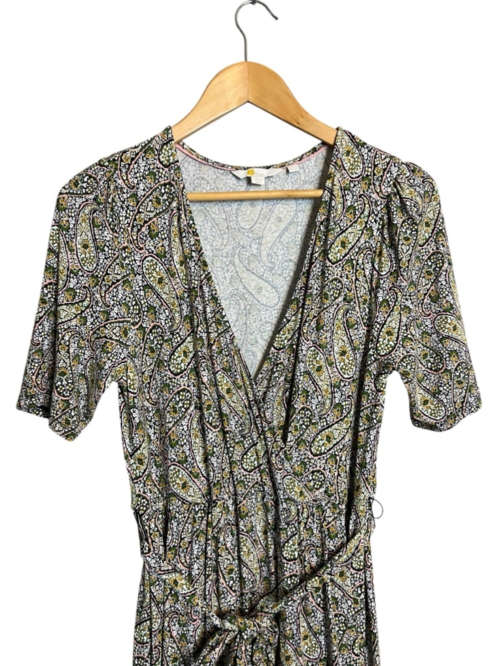 Boden Tiered faux Wrap Jersey Paisley Maxi Dress 8 - Picture 6 of 12